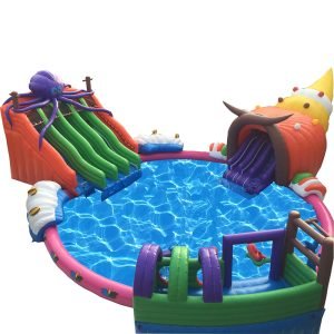 inflatable water park with pool